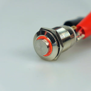 12mm AV Illuminated Momentary Switch Orange Ring - Raised Actuator