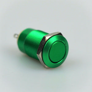 12mm Latching Switch – Green – Flat Top
