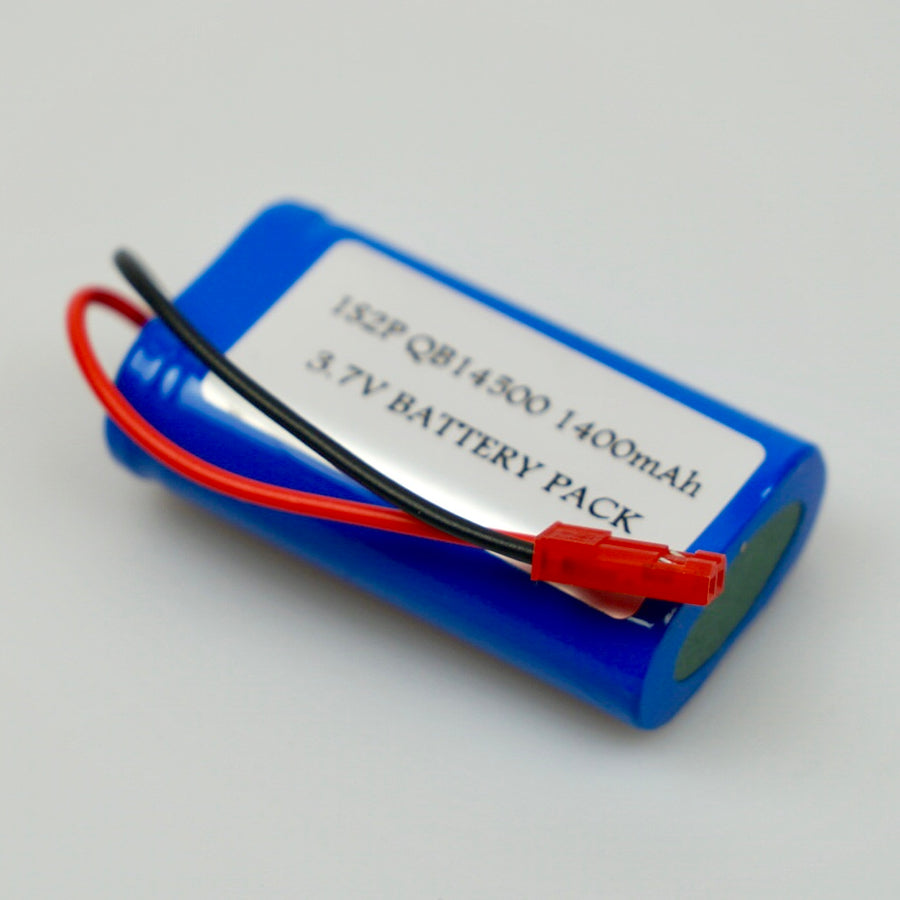 14500 3.7v Side-by-side 1400mAh PCB Protected Lithium Ion Battery Male JST