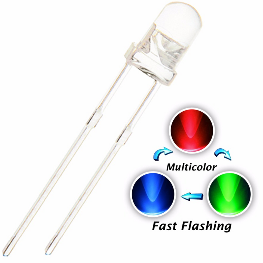 Fast Leds 3mm RGB Fast Flashing LED – The Saber Armory