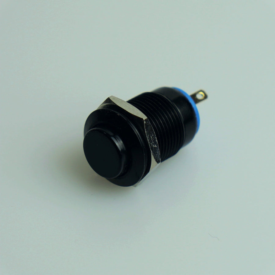 12mm AV Momentary Switch Black - Raised Actuator