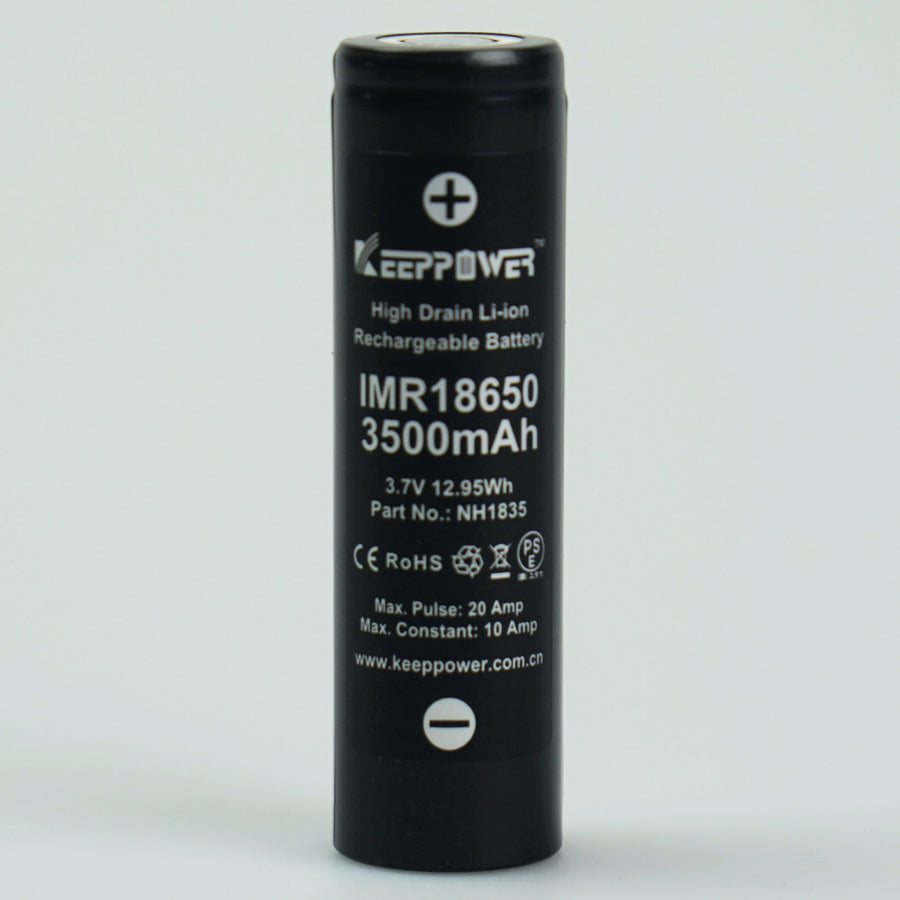 Keeppower 18650 3.7v 3500mah 10A High Drain Removable Lithium Ion Battery