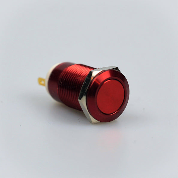 12mm Latching Switch - Red – Flat Top