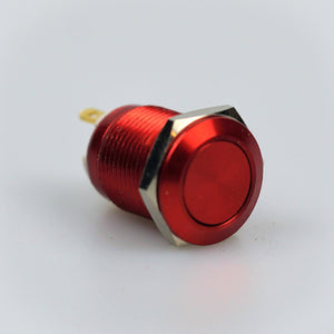 12mm Momentary Switch - Red - Flat Top